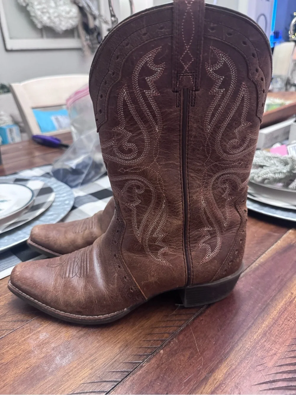 Kids Ariat Youth Heritage Brown Western Cowboy Boots size 4
